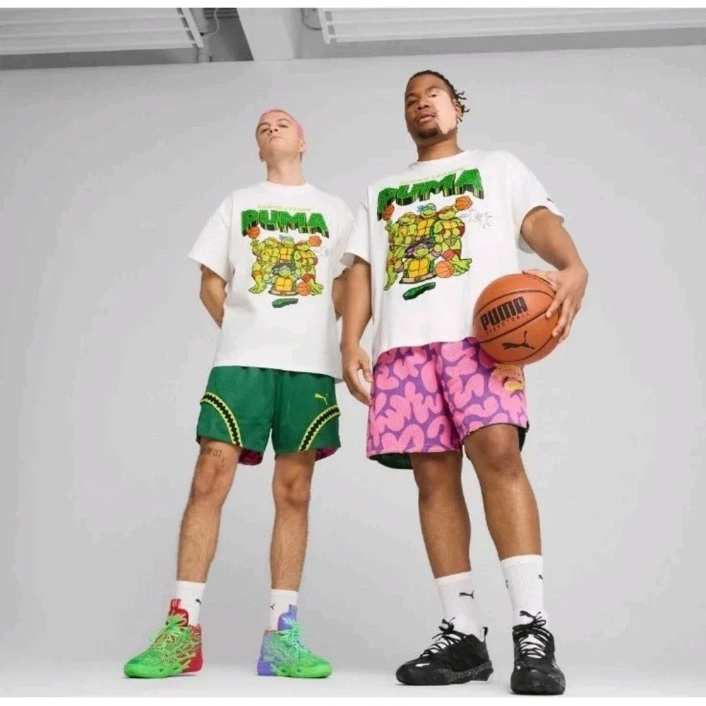 Puma X Teenage Mutant Ninja Turtles Reversible Shorts Mens XXL Green 630931-01